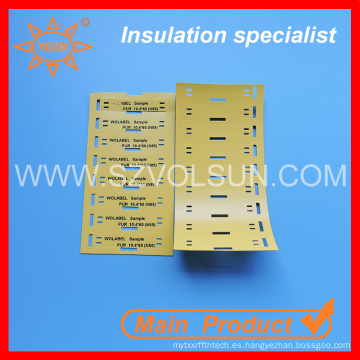 Etiquetas imprimibles amarillas del marcador de la poliolefina VW-1 para la identificación del cable / del alambre